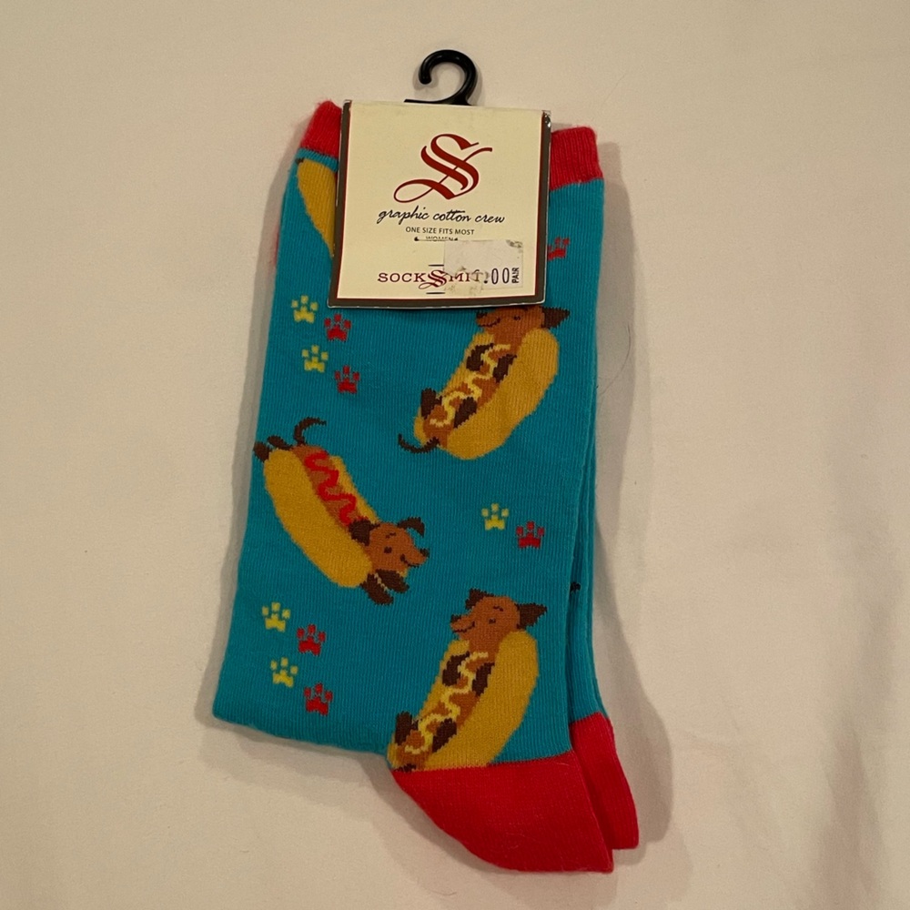 Hot dog dachshund socks